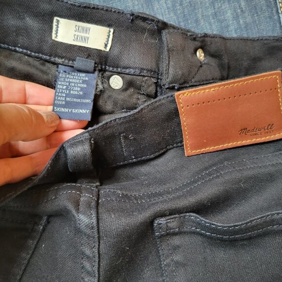 Madewell Black Skinny Skinny Ankle Zip Jeans - Size 26 - Picture 6 of 13